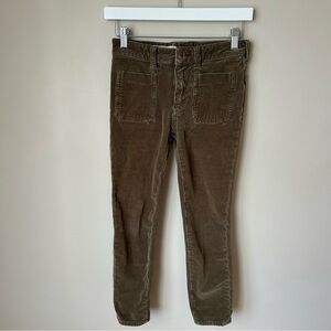 Anthropologie Pilcro And The Letterpress Khaki Green Corduroy High Rise Skinny
